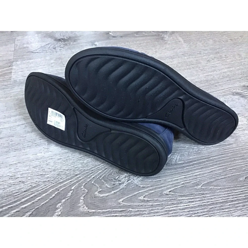 Clarks Shoes Womens 8 Wide Breeze Sol Slip On Comfort Shoes 26175260 Navy Marine